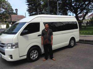 Comfortable bus with driver